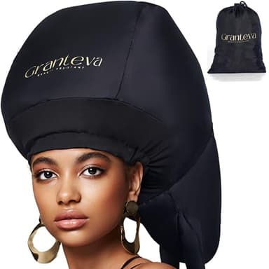 Hooded Hair Dryer Attachment with Dual Turbo Airflow & Soft Headband – Speeds Up Drying for Curly Hair, Reduces Heat on Ears & Neck – Large Hair Dryer Bonnet for Deep Conditioning at Home