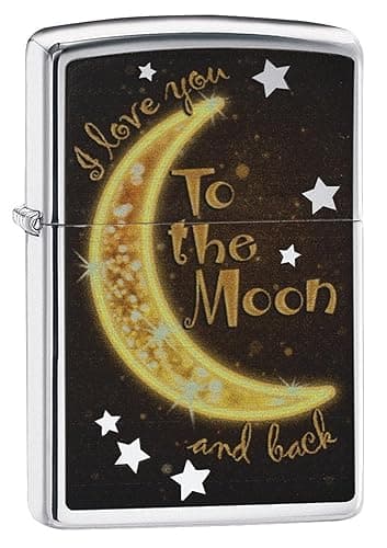 Zippo to The Moon & Back Pocket Lighter, High Polish Chrome
