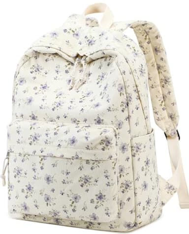 BTOOP School Backpack for Teens Large Corduroy Bookbag Lightweight 15.6 inch Laptop Bag for Girls Women Casual High School College