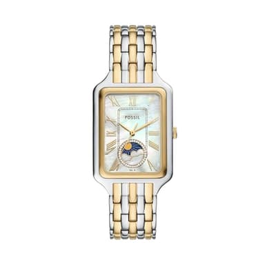 Fossil Women's Watch,Raquel Sun Moon Multifunction Two-Tone Stainless Steel Watch for Women