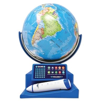 Dr. STEM Toys Interactive Talking Globe with Smart Pen, Game Panel, 300+ Geographic Quiz Questions, Touch & Learn, Music, and More - Educational Toy for Kids Ages 6+