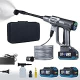 2900 PSI Cordless Pressure Washer, 2 4000mAH Battery Operated Power Pressure, Portable Hight Pressure Washer, Cordless Power Washer Gun with 6-in-1 Nozzle for Car/Floor/Fence/Sidewalk