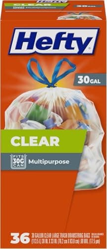 Hefty Recycling Trash Bags, Clear, 30 Gallon, 36 Count