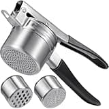 Potato Ricer, Sopito Stainless Steel Potato Masher with 2 Interchangeable Cups for Mashed Potatoes, Heavy Duty Kitchen Gadget for Home Use