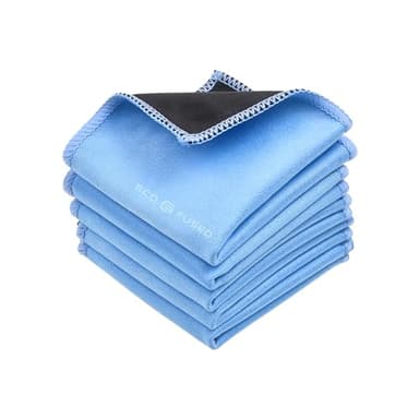 Eco-Fused Microfiber Cleaning Cloths - 5 Pack - Double-Sided Cleaning Cloths - Microfiber and Suede Cloth for Smartphones, LCD TV, Tablets, Laptop Screens, Camera Lenses and Delicate Surfaces