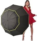 Kalolary UPF 50+ UV Protection Compact Golf Umbrella,62 Inch Extra Large Oversize Double Canopy Vented Umbrella Windproof Waterproof for Men and Women