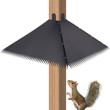 lasuroa 4pcs Serrated Squirrel Baffles, PVC Bird Feeder Pole Squirrel Proof Baffles Shepherds Hook Squirrels Guard for Outdoors Bird Feeder Pole