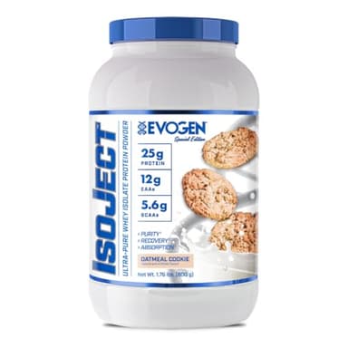 Evogen Isoject - Whey Protein Isolate | Ultra-Pure Whey Protein Powder with Ignitor Enzymes, BCAAs, and EAAs | Enhanced Absorption & Recovery | Oatmeal Cookie | 25 Servings
