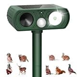 Upgraded Solar Ultrasonic Animal Repellent Outdoor, Deer Repellent Devices Motion Detection, Waterproof Cat Squirrel Mouse Raccoon Dog Repeller Deterrent with LED Flash Lights for Yard Farm Garden