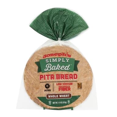 Joseph's Simply Baked Whole Wheat Pita, 1-Pack, Fresh Baked (4 Pitas per Pack, 11oz.)