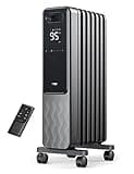 Dreo Oil Filled Radiator, Electric Radiant Heaters for indoor use Large Room with Remote Control, Child Lock, 4 Modes, Overheat & Tip-Over Protection, 24h Timer, Digital Thermostat, Quiet, 1500W