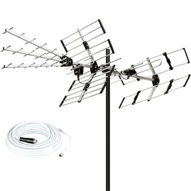 Five Star Outdoor TV Antenna 200 Miles Long Range Upgraded Yagi HD VHF UHF Support ATSC 3.0 and 4K Broadcast