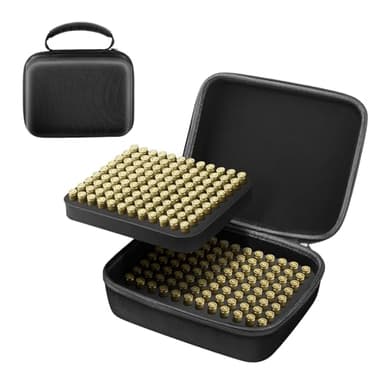 FUNANASUN 216 Round Ammo Storage Box 9mm Ammo Box Portable Ammo Case Specifically Designed for 9 * 19mm Parabellum/9mm Luger Ammunition, 8" x 7" x 3", Black