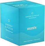 54 Gums- Energy & Focus Peppermint Chewable mint with Caffeine, L-theanine and B-vitamins, 6 Pack Multi Pack, 9 Pieces Each.