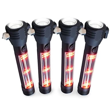 4Patriots HaloXT Emergency Solar Tactical Flashlight: Multi-Functional with Power Bank - 4 Pack