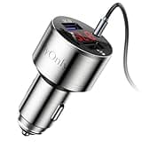 Bluetooth Car Adapter FM Transmitter Bluetooth 5.3,iMyOnly QC3.0 All-Metal Bluetooth AUX Adapter for Car Music Player, Wireless FM Radio Car Kit with Hands-Free Calling,Supporting USB Disk