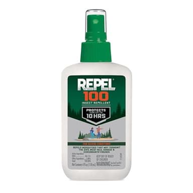 Repel 100 Insect Repellent, 4 Ounces, With DEET, 10-Hour Protection Long-Lasting Insect Repellent Pump Spray Repels Mosquitoes, Ticks, Gnats, Biting Flies, Chiggers And Fleas