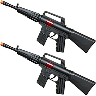 Army Rifle Gun Toy, Set of 2, Pretend Play Toy, Sound and Sparking Action, Black, 16 Inches