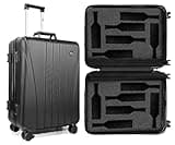 RONPOW wine travel suitcase for Airplanes 12 Bottle, Holds Standard 750ml Size Red Wine, Wine Luggage for Airplane Travel with TSA Lock, Carry Multiple Wines When, Gift, wine Suitcase Black