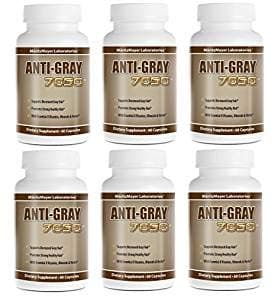 Anti-Gray Hair 7050 Helps Restore Natural Hair Color 60 Capsules Per Bottle 6 Bottles