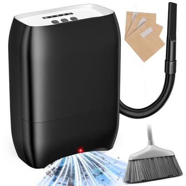 LyriFine Touchless Vacuum Automatic Dustpan, 3-Pack Dustbags Automatic Dustpan with Nozzle Attachment, Auto Sensors Hair Vacuum for Salons, 2 Cleaning Modes Electric Dustpan for Floors Pet Hair Food