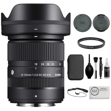 Sigma 18-50mm f/2.8 DC DN Contemporary Lens |Sony E Bundle with UV Filter + Photo Starter Kit (11 Pieces) + Microfiber Cleaning Cloth (4 Items)