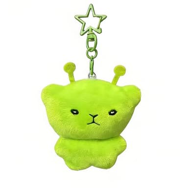 Dhdfisd Cute Alien Cat Plush Keychain Soft Kawaii Mini Meme Backpack Charm Lovely Cartoon Bag Handbag Charm (Alien Cat C)