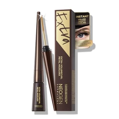 [K-Beauty] Neogen Dermalogy Extra Volume Curl Metal Mascara 0.20 oz | Lash Telescopic Lift Mascara Black Volume and Length Refillable (Volume, Brown)