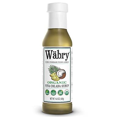 Wäbry Organic Piña Colada Syrup – 14.2oz (420g), Natural Fruit Syrups for Drinks, Shaved Ice and Ice cream, Vegan Friendly, Non-GMO, Dye-Free Snow Cone Syrup – BPA Free Plastic Bottle