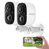 CURISEE Wireless Outdoor Security Camera Wireless 2K Camera for Home Security Battery Security Cameras 2.4GHz WiFi Smart Motion Detection,Color Night Vision,Waterproof, Cloud/SD Storage(2 Pack)
