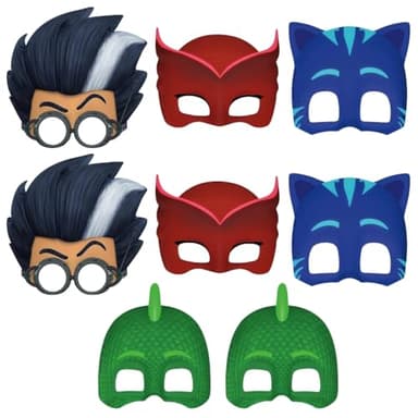 Unique Assorted Colors PJ Masks Party Masks (8 Count) - Ideal for Themed Parties & Superhero Fans