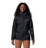 Columbia Womens Arcadia II Waterproof Rain Jacket, Black, Medium