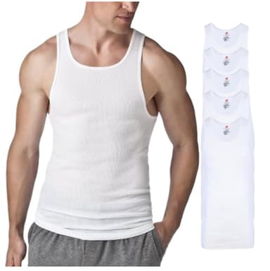 Hanes Men's Tagless ComfortSoft Crew Undershirt Tall, White 5-Pack,5X-Large Tall