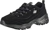 Skechers Women's D'Lites-Play on Fashion Sneaker, Black/Black, 8