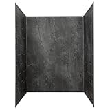 Palisade 78in x 60in x 36in Waterproof Vinyl Shower Surround Kit with Accessories in Cracked Slate