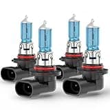 Upgraded Halogen Headlight Bulbs For Honda Civic Sedan 2004 2005 2006 2007 2008 2009 2010 2011 2012 2013 2014 2015, 9005 High Beam 9006 Low Beam Headlamp Lights, 6000K White, 300% Brightness, 4-Pack