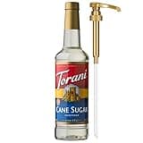 Torani Cane Sugar Sweetener, Simple Syrup for Drinks & Desserts, Pump Included, 25.4 Oz