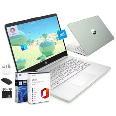 HP Ultrabook 14 Laptop Computer Business Study & Home 2025, Lifetime MS Office + Windows 11 Pro, Quad-Core Intel CPU, 16GB RAM & 628GB Storage (128GB UFS+500GB Ext), Wi-Fi 6, HubxcelAccessory, Geeen