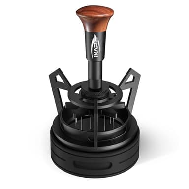 IKAPE Espresso Coffee V3 WDT Tool, 51mm Stirrer Distribution Tool, Equipped with 10-needle Stirrer, Adjustable Needle Height, Coffee Stirrer with Dosing Funnel & Stand