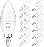 MAXvolador 12-Pack E12 Candelabra LED Bulbs 60W Equivalent, 6W 600 LM Chandelier Light Bulb 5000K, B11 Candle lamp with Candelabra Base, Non-Dimmable