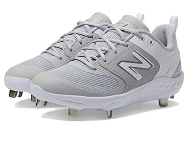 New Balance Women's Fresh Foam X Velo V3 Metal Softball Shoe, Grey/White, 6 Medium US