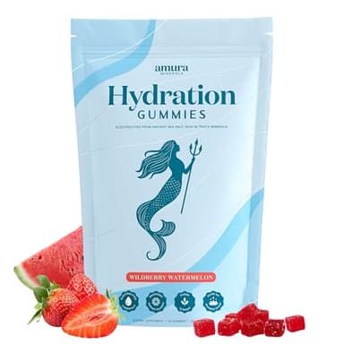 Electrolyte Gummies for Hydration | Clean Convenient Hydration Gummies, Natural Flavors, Berry Watermelon Electrolyte Chews, On-The-Go Trace Minerals, Magnesium Glycinate | Vegan, Low Sugar, 60 Count