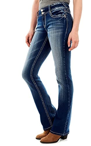 WallFlower Women's InstaStretch Luscious Curvy Bootcut Jeans, Jenna, 7 Long