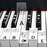 Runzoos 2 Sheets Piano Key Stickers - 88/76/61/54/49 Keys, Removable Piano Stickers for Beginners & Kids