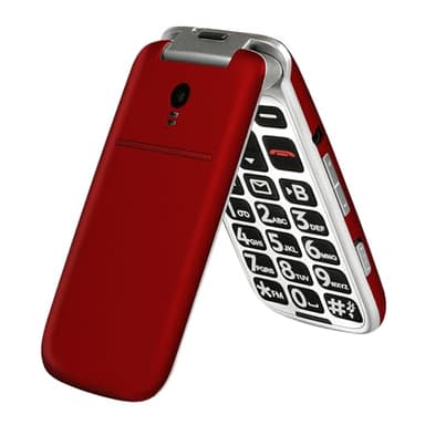 artfone 4G Volte Flip Phones Unlocked for Seniors丨Big Buttons Cell Phone for Elderly & Kids丨Clear Sound丨SOS Button丨Talking Clock丨Speed Dial丨Charging Dock丨Camera丨Talking Numbers丨USB-C,T-Mobile - G3 Red