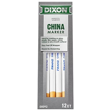Dixon® Phano® China Markers, White, Box Of 12