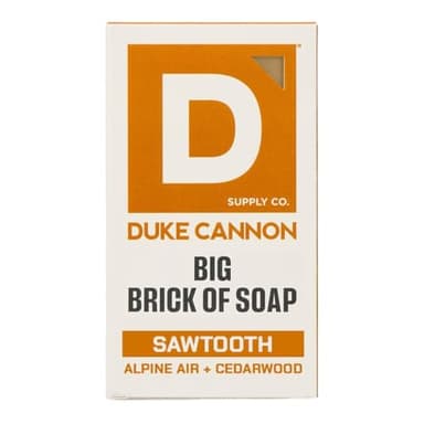 Duke Cannon Supply Co. Extra Large Bar Soap - Men's Natural Bar Soap with Masculine Scents - Made in the USA with Domestic & Globally Sourced Materials - All Skin Types - Big Brick - Sawtooth,10 oz