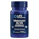 Life Extension Melatonin IR/XR, 1.5 mg, immediate- and Extended-Release Formula for Optimal Sleep Support, Healthy circadian Rhythms, Cellular Defense, Gluten-Free, Non-GMO, 60 Capsules
