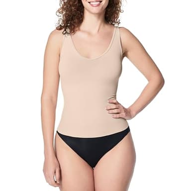 SPANXsculpt Power Series Tank - Tank Top Shapewear for Women - V Neck - Soft, Seamless Tank Top - Soft Nude - Large