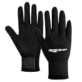 Skyone Neoprene Dive Gloves Scuba Diving Gloves 3MM 5MM Men Women, Wetsuit Swim Gloves with Adjustable Wrist Strap, Flexible Anti Slip Thermal Surfing Water Gloves for Spearfishing (3MM, Large)